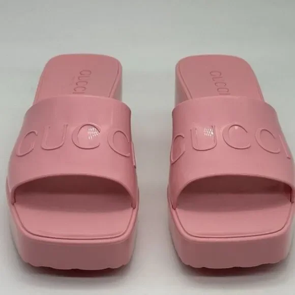 Gucci Rubber Slides Pink Size 8 - Picture 2 of 10